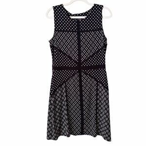 Just Taylor | Sleeveless A-line Mini Dress Mixed Pattern Black White Size 10